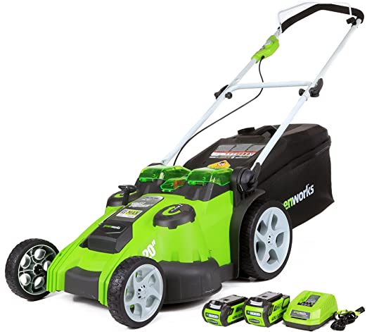 Greenworks 20-Inch 40V Twin Force Cordless Lawn Mower, 4.0 AH & 2.0 AH Batteries Included 25302