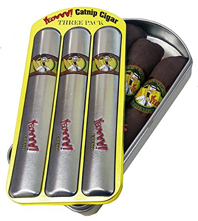 YEOWWW! CATNIP TOY ★ 3 PACK CATNIP CIGARS IN CASE ★ MADE IN USA