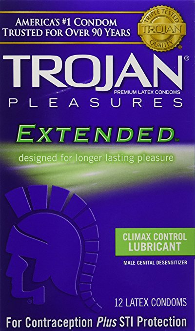 Trojan Pleasures Extended Pleasure Lubricated Latex Condoms-12 ct (Pack of 1)