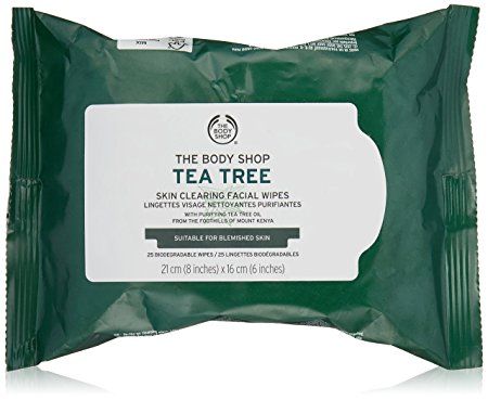 The Body Shop Tea Tree Cleansing Wipes, 25 wipes (Packaging May Vary)