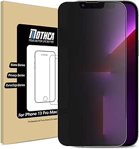 Mothca Matte Privacy Screen Protector for iPhone 13 pro max/ 14 PLUS [6.7 inch], Anti-Glare Anti Spy & Anti-Fingerprint, Matte Tempered Glass Film (1 Pack)