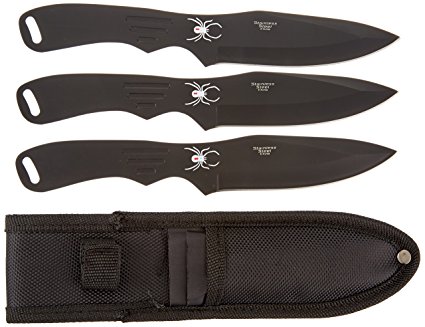 Perfect Point RC-179 Series Throwing Knife Set with Three Knives, Steel Handles, 8-Inch Overall