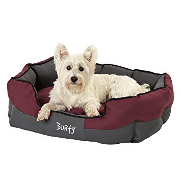 Bunty Anchor Soft Dog Bed Waterproof Washable Hardwearing Pet Basket Mat Cushion - Red - Large - Made in the UK