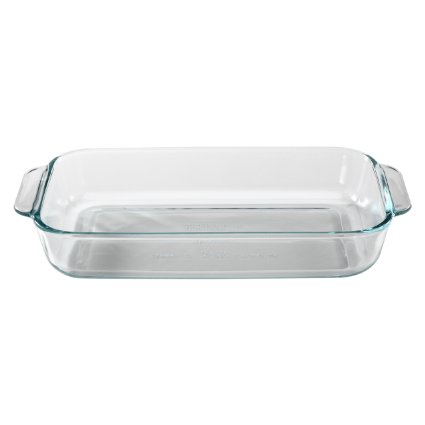 Pyrex Basics 3 Quart Glass Oblong Baking Dish, Clear 8.9 Inch X 13.2 Inch - 3 Qt