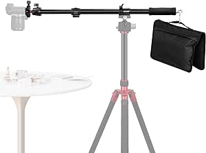 NEEWER Overhead Tripod Extension Arm with Arca Type Quick Release Base, Telescopic 22-37.8 inch, Metal Heavy Duty Camera Mount Boom Arm with Ball Head & Sandbag for Product Photography Video, ST005