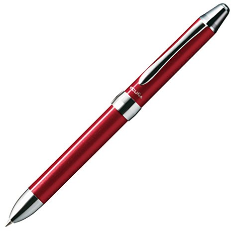 Pentel Multi Function Pen Vicuna EX, Fine Ballpoint Pen, 0.5mm Mechanical Pencil, Red Body (BXW1375B)