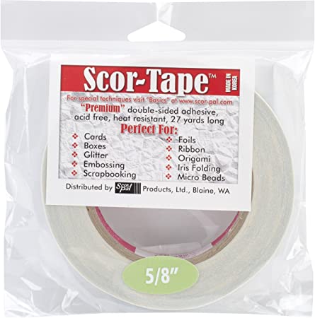 Scor-Pal Double Sided Adhesive Tape, 5/8 in x 27 yd