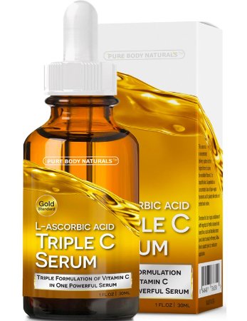 Triple Vitamin C Serum, Professional Topical Facial Skin Care, L-ascorbic Acid, 3 Vitamin C Serums in One - 1 oz.