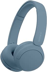 Sony WH-CH520 Best Wireless Bluetooth On-Ear Headphones with Microphone for Calls and Voice Control, Up to 50 Hours Battery Life with Quick Charge Function, Includes USB-C Charging Cable - Blue