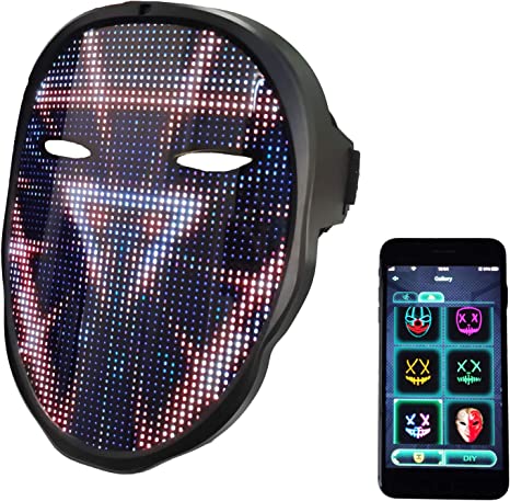 Depointer Life Led Mask with Bluetooth-compatible App Controlled, Customizable Shining Mask