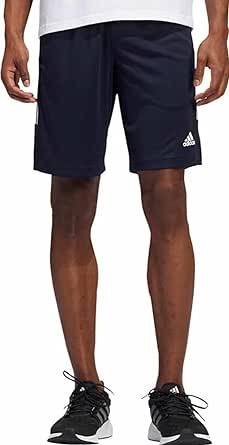 adidas Men's 3 Stripes Short with Side Zipper Pockets