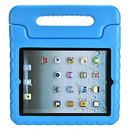 SUPLIK iPad 2 / 3 / 4 Kids Case - Light Weight Shock Proof Protective Bumper Stand Cover with Handle for Apple iPad 2nd, 3rd, 4th Generation 9.7 inch Tablet, Blue