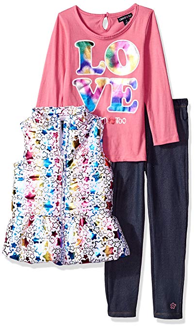 Limited Too Girls' Fashion Top, Vest and Legging Set (More Styles Available)