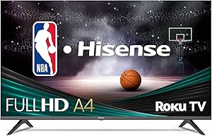 Hisense 43-Inch Class A4 Series FHD 1080p Smart Roku TV with Alexa Compatibility (43A4NR, 2024 Model) - Dolby Audio, Slim Bezel Design, Google Assistant