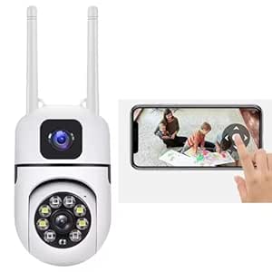 Supercam Mini Dual Lens/Screen 2in1 PTZ Bullet 5 5MP Full HD 1920 Resolution WiFi Wireless Indoor Camera w/Color Night Vision|Two Way Talk|Motion Detection|360° View|Human Detection