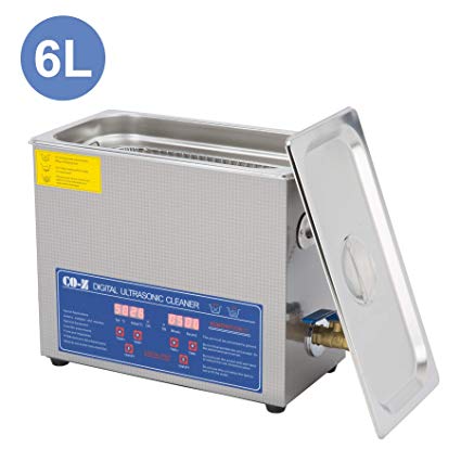 CO-Z 6L Professional Ultrasonic Cleaner with Digital Timer&Heater for Cleaning Jewelry Glasses Watch Dentures Small Parts Circuit Board Dental Instrument, Commercial Electric Ultrasound Clean Machine.