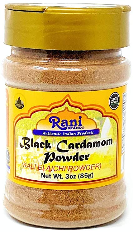 Rani Black Cardamom Powder (Kali Elachi) Whole Indian Spice 3 Ounce (85g) ~ Natural | Vegan | Gluten Friendly | Non-GMO | Indian Origin ~ Smokey | Tsaoko | Cao Guo | Bach Dan Khau | Badi