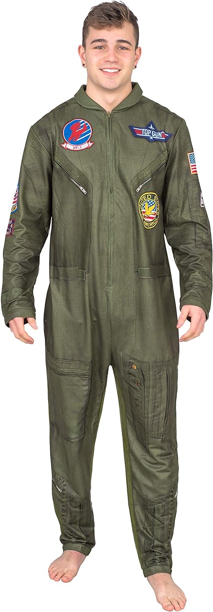 Briefly Stated Top Gun Flight Suit Costume Pajama Union Suit