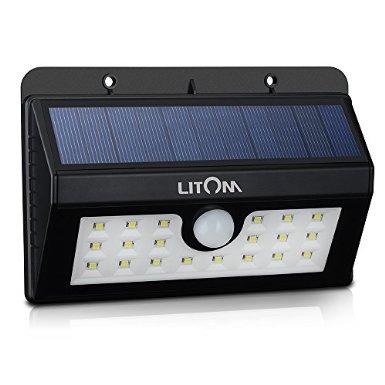 Litom 20 Big LED Solar Sensor Powered Wall Lights Weatherproof for Outdoor