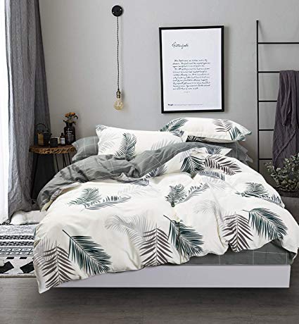 Swanson Beddings Reversible Evergreen 3-Piece 100% Cotton Bedding Set: Duvet Cover and Two Pillow Shams (California King)