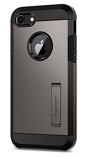 Spigen Tough Armor [2nd Generation] iPhone 8 Case / iPhone 7 Case with Kickstand and Heavy Duty Protection and Air Cushion Technology for Apple iPhone 8 (2017) / iPhone 7 (2016) - Gunmetal