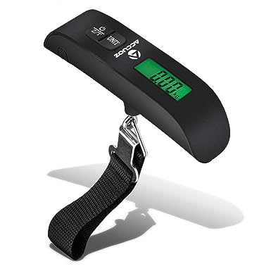 Accuoz Digital Luggage Scale w/LCD Backlight Portable Best for Travel (Black)