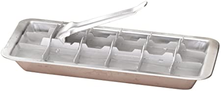 Vintage Kitchen Ice Cube Tray – 18 Slot Ice Cube Maker with Easy Release Handle – Aluminum Metal – 11” L x 4” W x 1 ¾” H