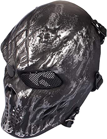 Outry Airsoft Skull Mask, Full Face Mask Tactical, Paintball Mask