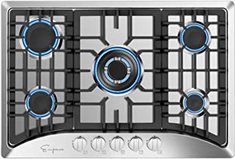 Empava 30 in Gas Stove Cooktop 5 Italy Sabaf Burners in Stainless Steel with US & Canada CSA Certified