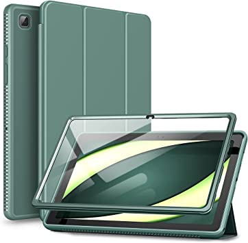 SURITCH Case for Samsung Galaxy Tab A7 10.4" (SM-T500/T505/T507), [Built in Screen Protector][Auto Sleep/Wake] Lightweight Leather Case Full Body Smart Cover with Magnetic Trifold Stand-Midnight Green