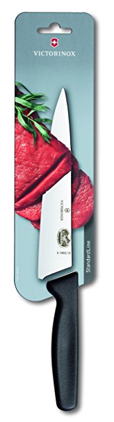 Victorinox 19 cm Broad Blade Carving Knife in Blister Pack, Black