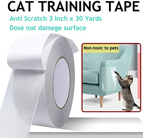 TYLife Anti Cat Scratching Tape,3 Inches x 30 Yards Cat Deterrent Training Tape,Cats and Pets Scratch Prevention Tape for Furniture, Couch, Carpet, Chair, Sofa, Rug, and Door