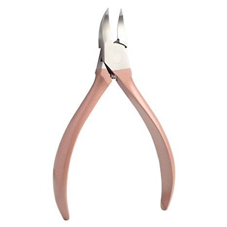 Niuta Nail Toenail Clippers Nippers Scissors Cutters for Thick Ingrown Toe Nail Heavy Duty Stainless Steel (Rose Gold)