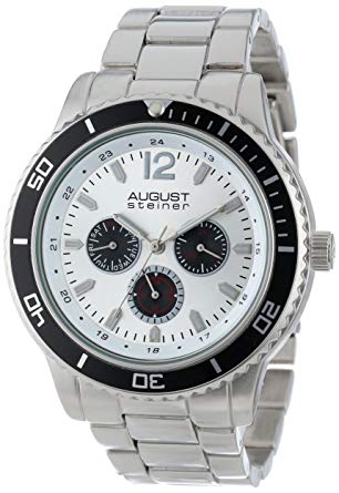 August Steiner Men's AS8059SS Quartz Multi-Function Divers Bracelet Watch