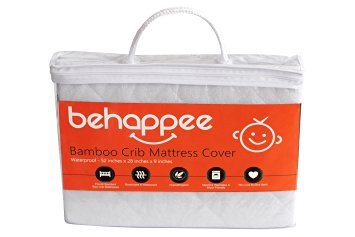 Soft Bamboo Quilted Crib Mattress Protector Pad - Waterproof, Breathable & Hypoallergenic - Fitted Sheet Style Cover - Perfect for Baby and Potty Training Toddler