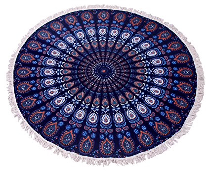 (18 different patterns) Thick Thick Thick Thick Terry Round Beach Towel/Yoga Mat with Fringe Tassels(03)