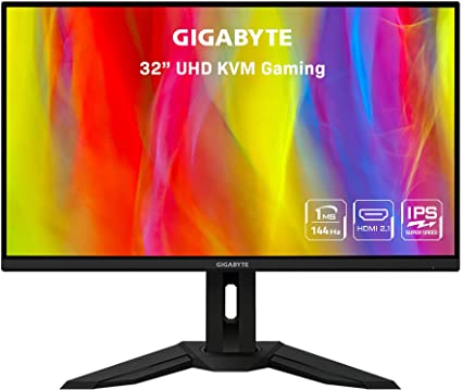 GIGABYTE M32U 32" 144Hz 4K FreeSync Compatible Gaming Monitor, SS IPS, 3840x2160 Display, 1ms Response Time (MPRT), 1x Display Port 1.4, 2x HDMI 2.1, 3x USB 3.0, 1x USB Type C