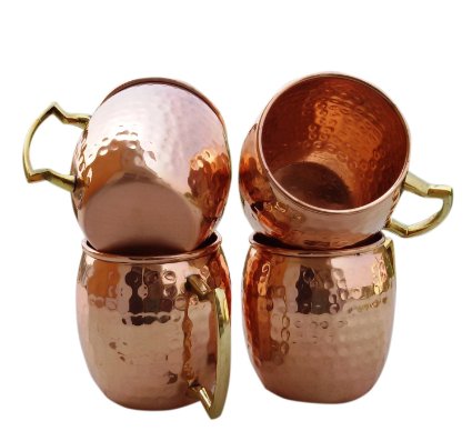 Dozenegg Solid Copper Moscow Mug 16 Oz Capacity Set of 4