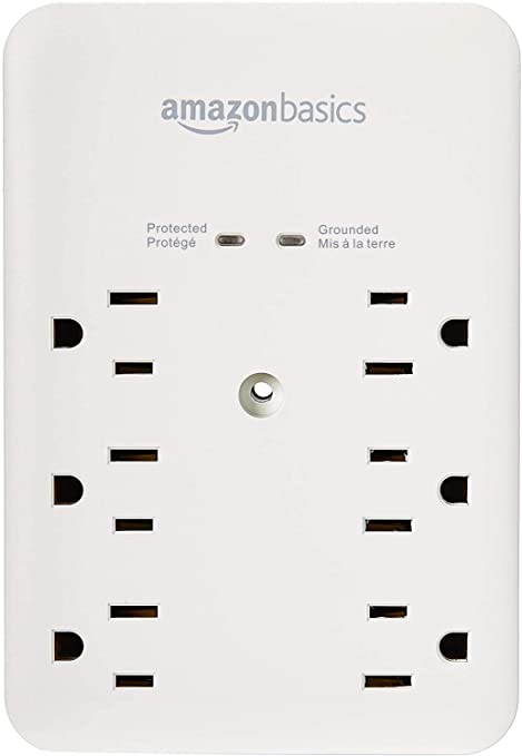 AmazonBasics 6 Outlet Wall-Mount Surge Protector