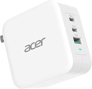 Acer 100W USB-C Charger: 2-Port PD Power Adapter, Wall Plug Fast Charging for iPhone 16/15/14/13/12/Pro, MacBook, Google Pixel, Apple AirPods, Apple Watch, Samsung Galaxy, Tablets, and More