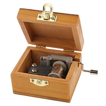 Generic Tiny Scenery Wood Music Box Hand-Cranked Melody Box