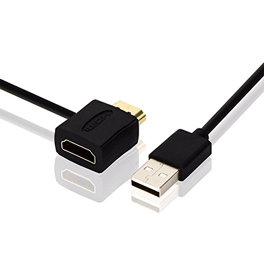 RUIPRO USB Powered mini HDMI Voltage Inserter, Black (usb cable L: 20 inch)