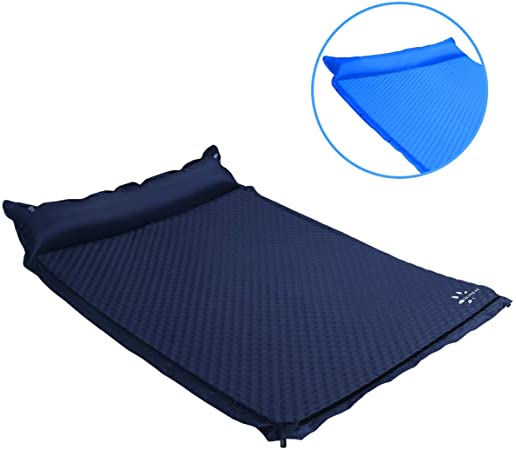 YOUKADA Sleeping pad Double self Inflating Camping pad Large for 2 Person air Mattress with Pillow
