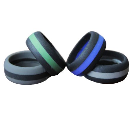 Mens Silicone Wedding Ring Silicone Wedding Rings for the Active Lifestyle Wont Separate Not Glued 4 Pack