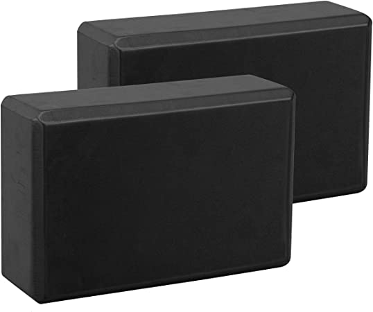 Exerz EXYB-002 Yoga Blocks 2PK High Density – Comfortable Fitness Foam Bricks, Anti-Slip, Lightweight and Travel Friendly