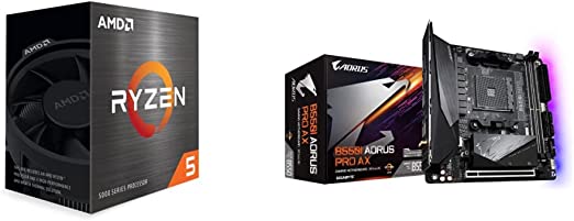 AMD Ryzen™ 5 5600 6-Core, 12-Thread Unlocked Desktop Processor & GIGABYTE B550I AORUS PRO AX