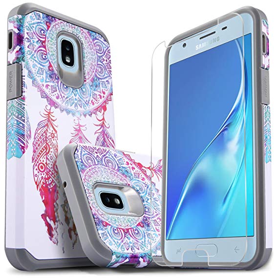 Samsung Galaxy J3 Orbit, Galaxy J3 V 3rd Gen, J3 Achieve, J3 Star, J3 Aura, Sol 3, Express Prime 3, Amp Prime 3 Case, With [Premium Screen Protector], Protective Shock Proof Phone Cover-Dream Catcher