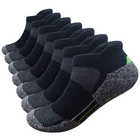 Men's Low Cut Running Sock Cotton 3/7 Pack Performance Comfort No Show Athletic Cushion Socks Tab L and XXL