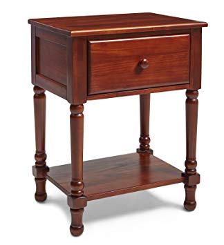 Mantua Victoria Wood Nightstand – Traditional & Classic Solid Wood Nightstand for Bedside Essentials in A Beautiful Cherry Finish – Model