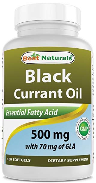 Best Naturals Black Currant Oil 500 Mg with 70 Mg of GLA 100 Softgels